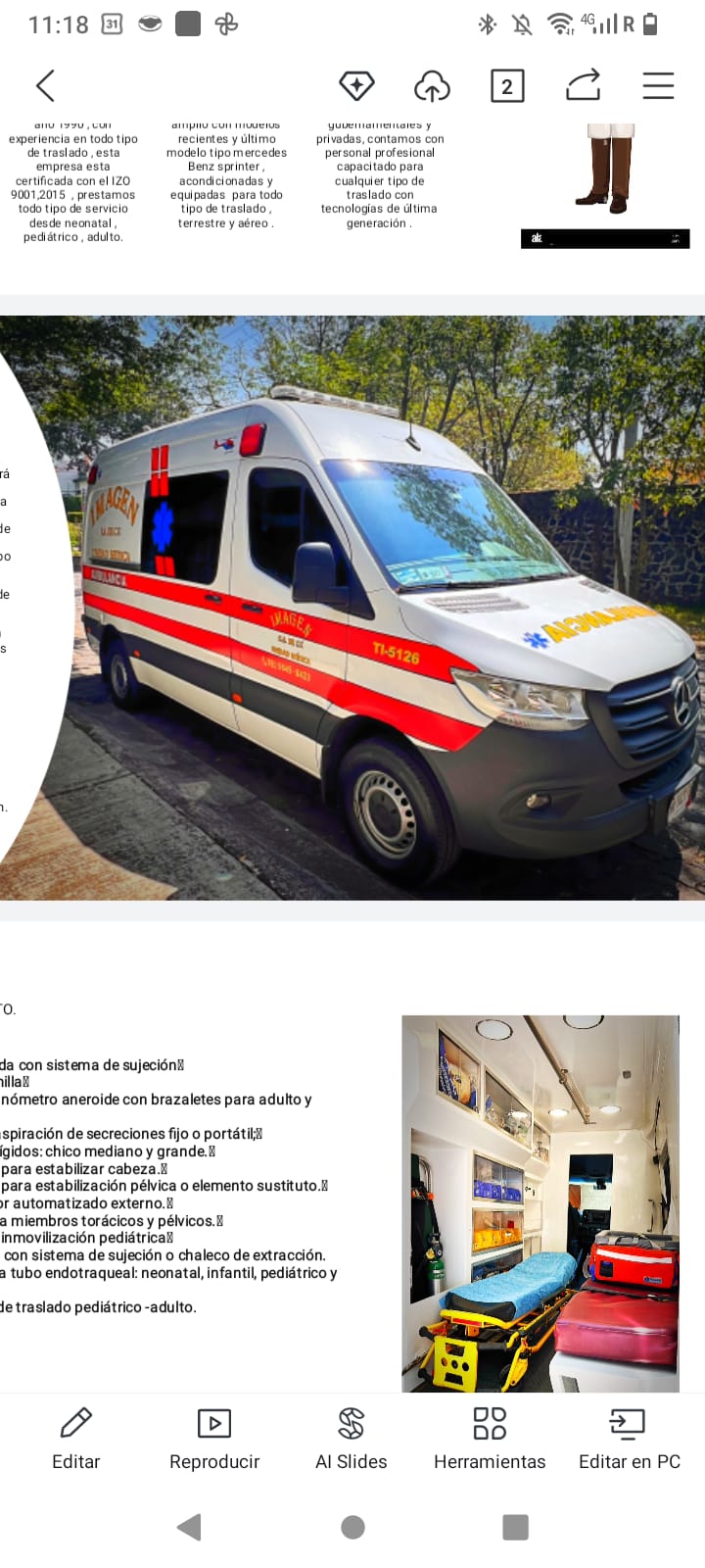 Referencia visual de Ambulancias Imagen